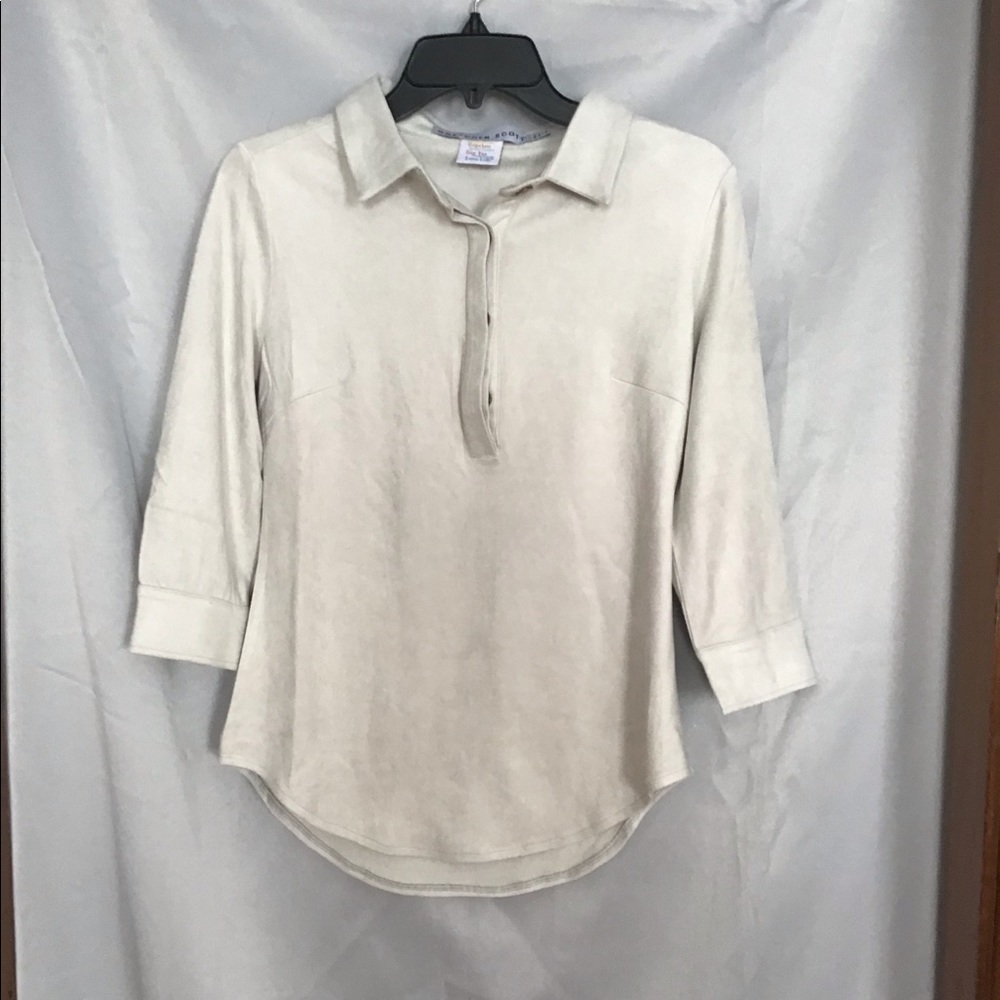 Gretchen Scott Designs suede top NWT